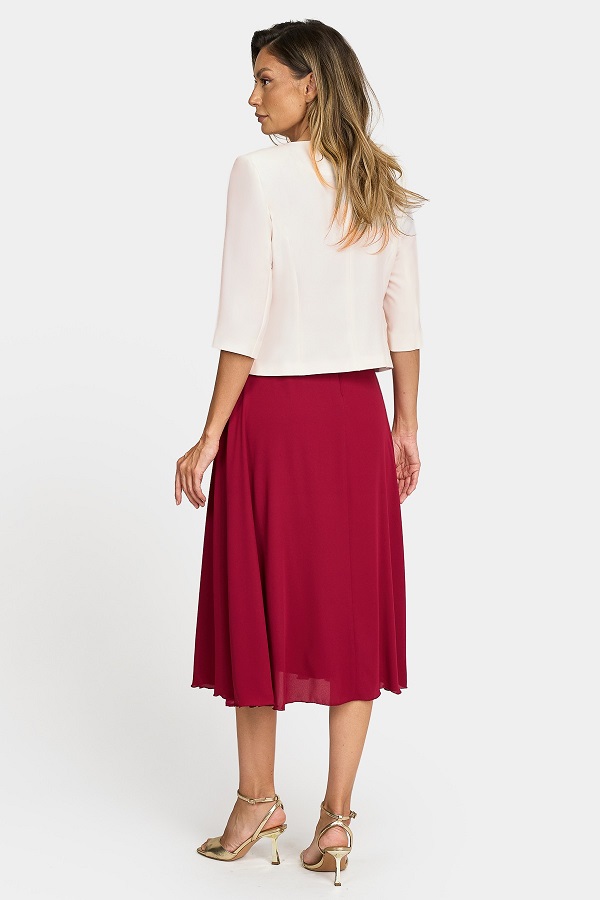 Costum elegant cu rochie grena 